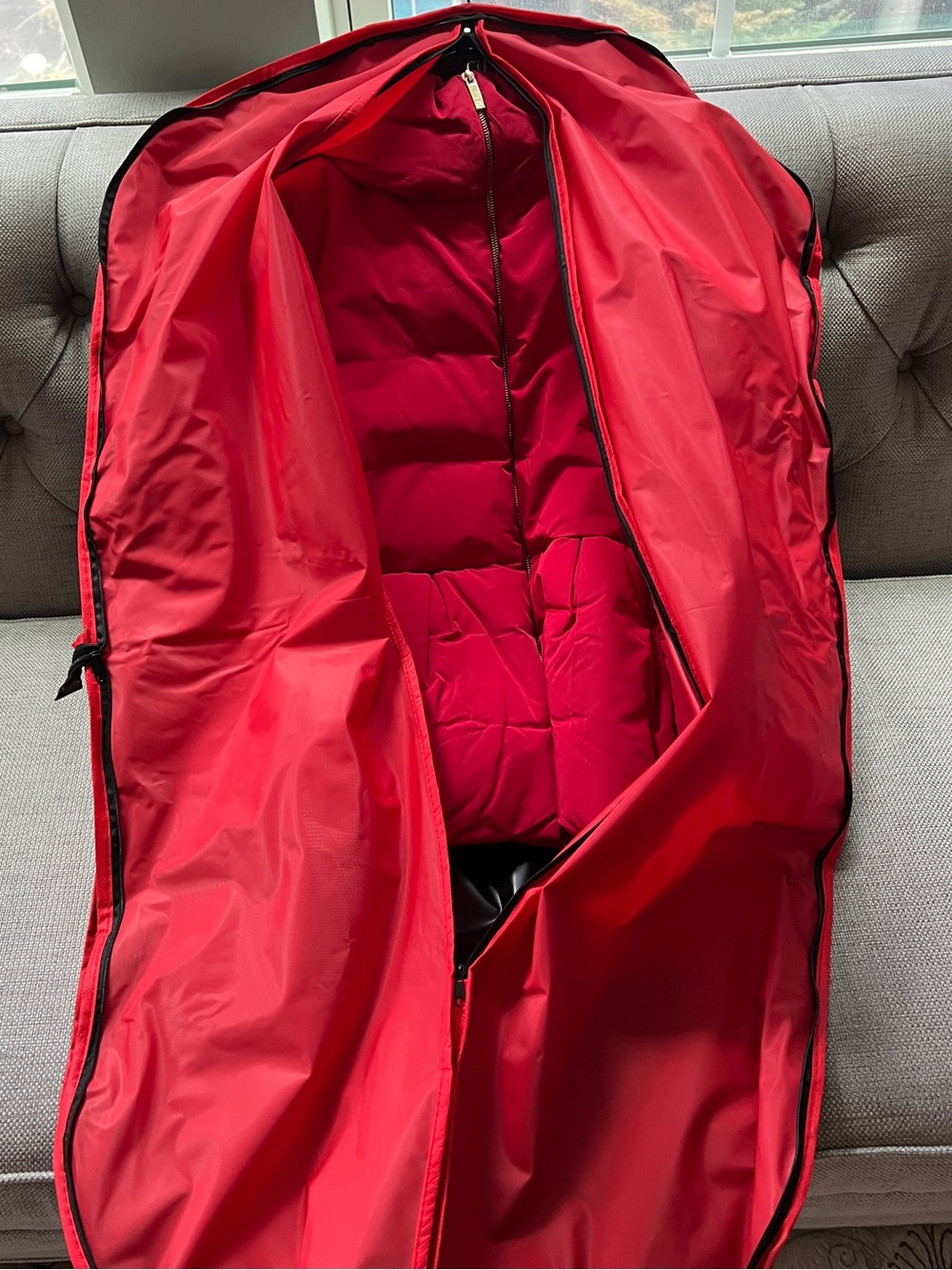 CH Carolina Herrera Red Peplum Puffer Coat Down Feather High Stand Collar S - Picture 11 of 11